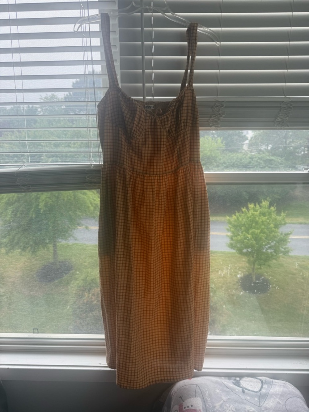 Yellow Gingham Midi Sundress with Adjustable Straps